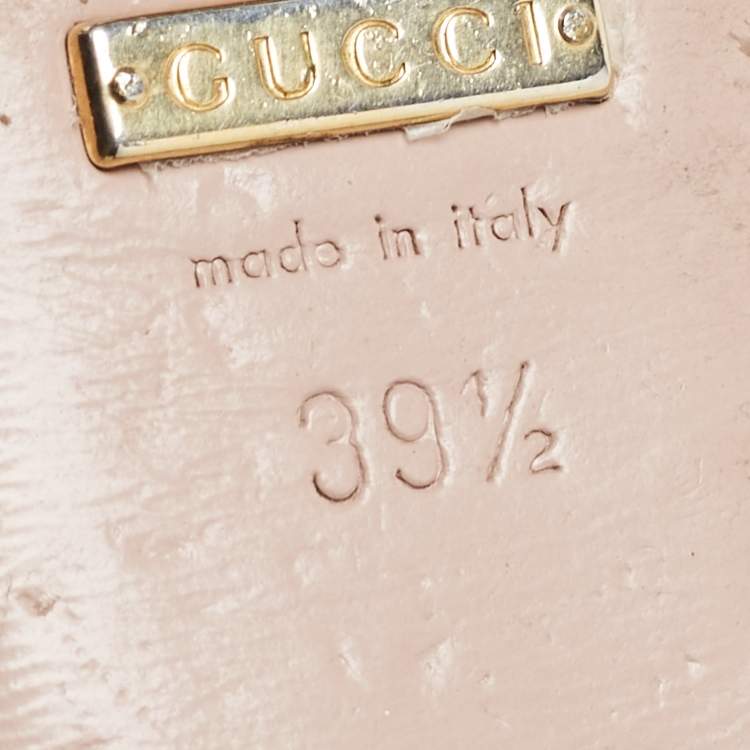 مملوكة مسبقًا Gucci Grey Patent Microguccissima Horsebit Ballet Flats Size 39.5
