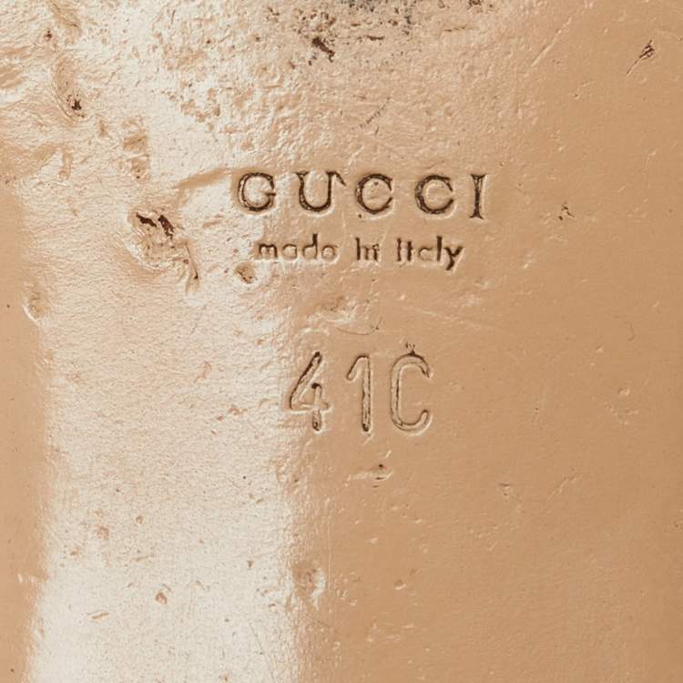 Pre Owned Gucci Pink Watersnake Leather Horsebit Thong Flat Sandals Size 41