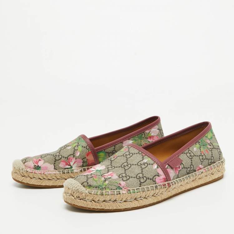 Gucci floral shop canvas shoes