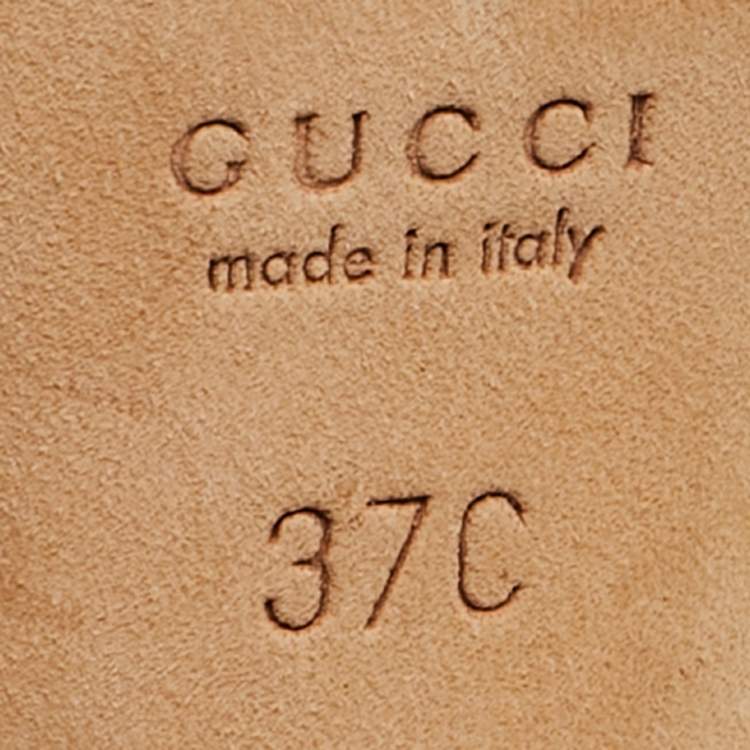 Pre Owned Gucci Metallic Leather Horsebit Slide Sandals Size 37