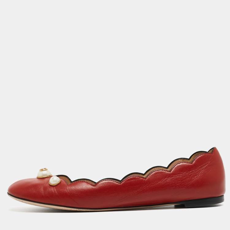 Gucci flats with pearls online