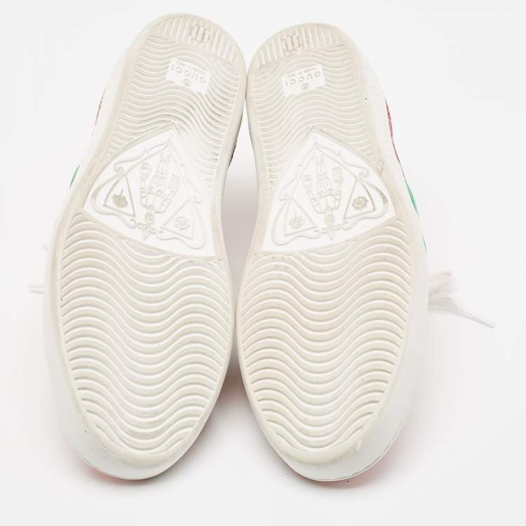 Pre Owned Gucci Tri Color Glitter  and Leather Ace Low Top Sneakers Size 38.5