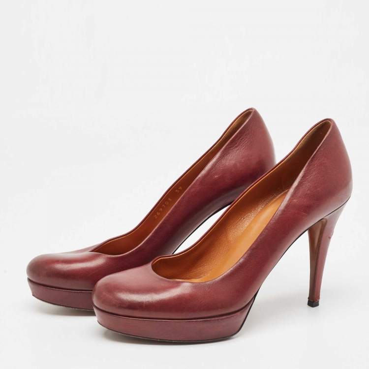 Gucci leather platform pumps best sale