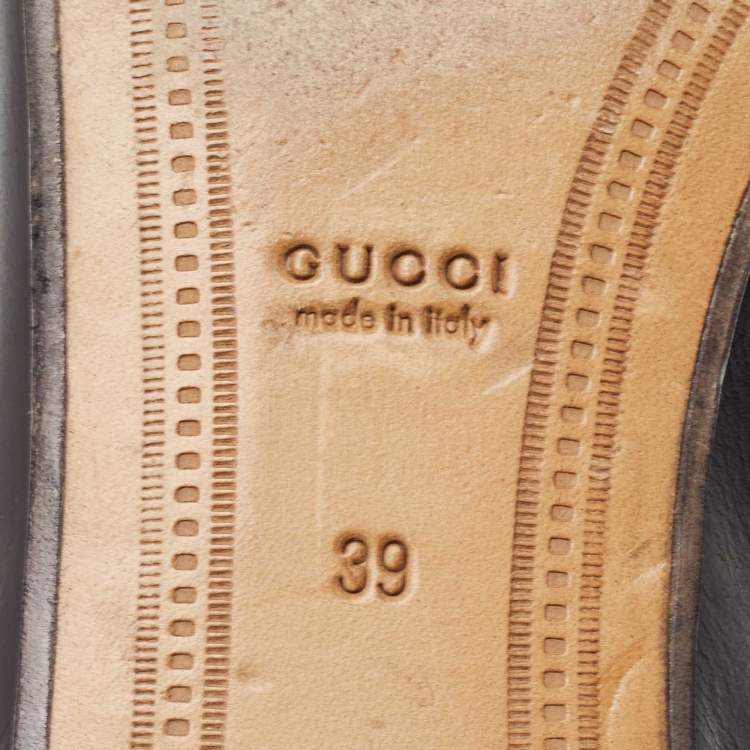 Pre Owned Gucci Black Leather Jordaan Loafers Size 39