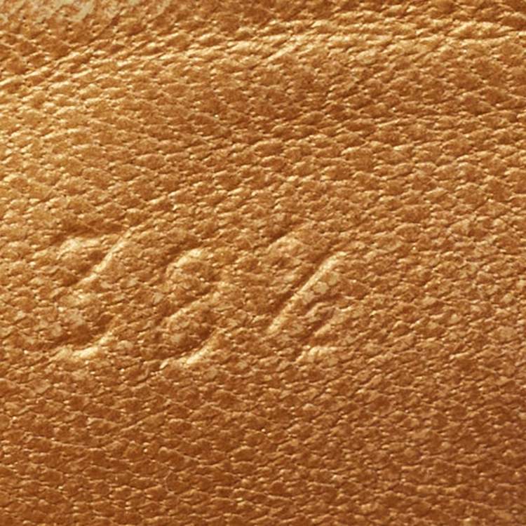 Pre Owned Gucci Gold Leaher Interlocking GG Logo Ballet Flats Size 38.5