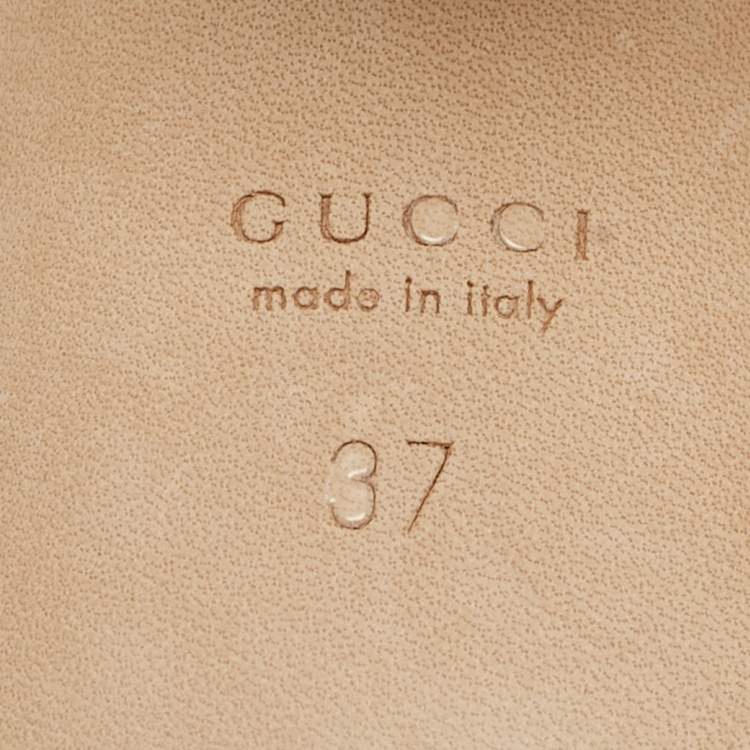 Pre Owned Gucci Beige Leather Claudie Ankle Strap Sandals Size 37