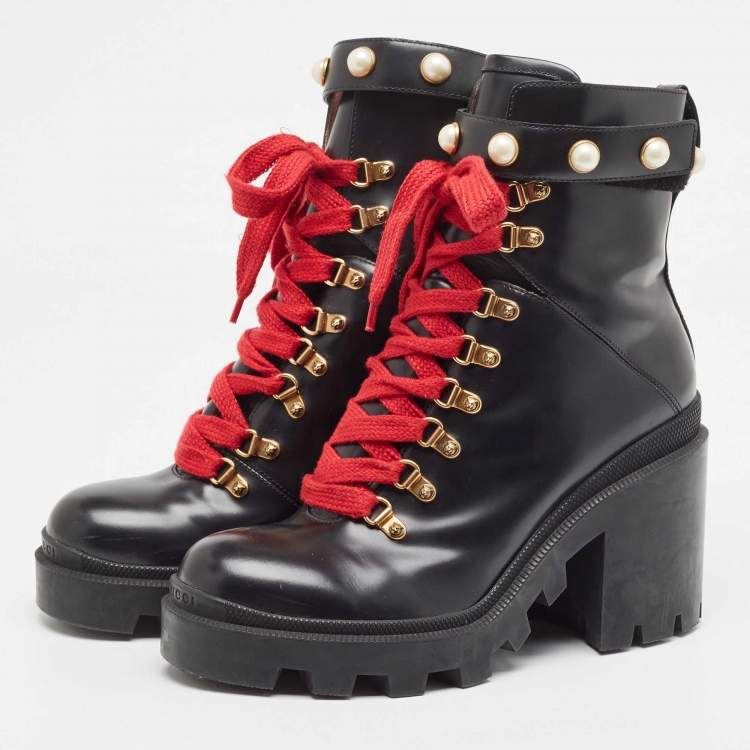 Gucci boots with pearls hotsell