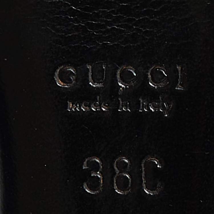 Pre Owned Gucci Black Satin Horsebit Peep Toe Pumps Size 38