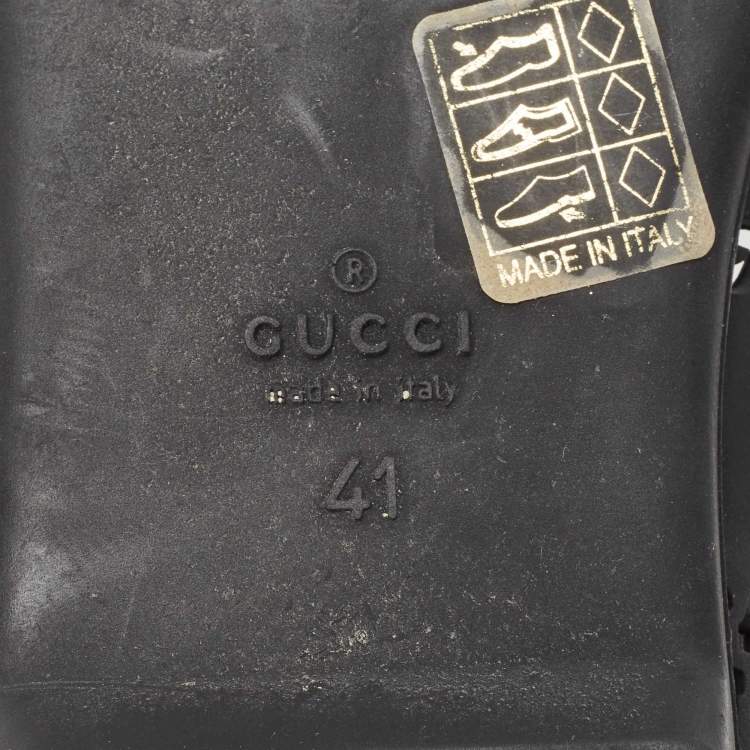 Pre Owned Gucci Black Rubber GG Ballet Flats Size 41