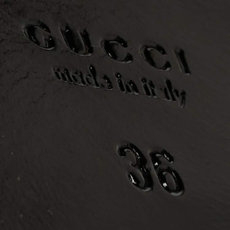 Pre Owned Gucci Black Leather Trish Knee Length Boots Size 36