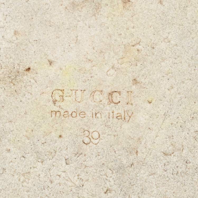 Pre Owned Gucci Cream Leather Ace Platform Sneakers Size 39