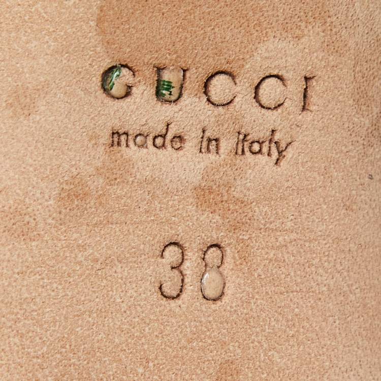 Pre Owned Gucci Brown Guccissima Leather Peep Toe Platform Pumps Size 38