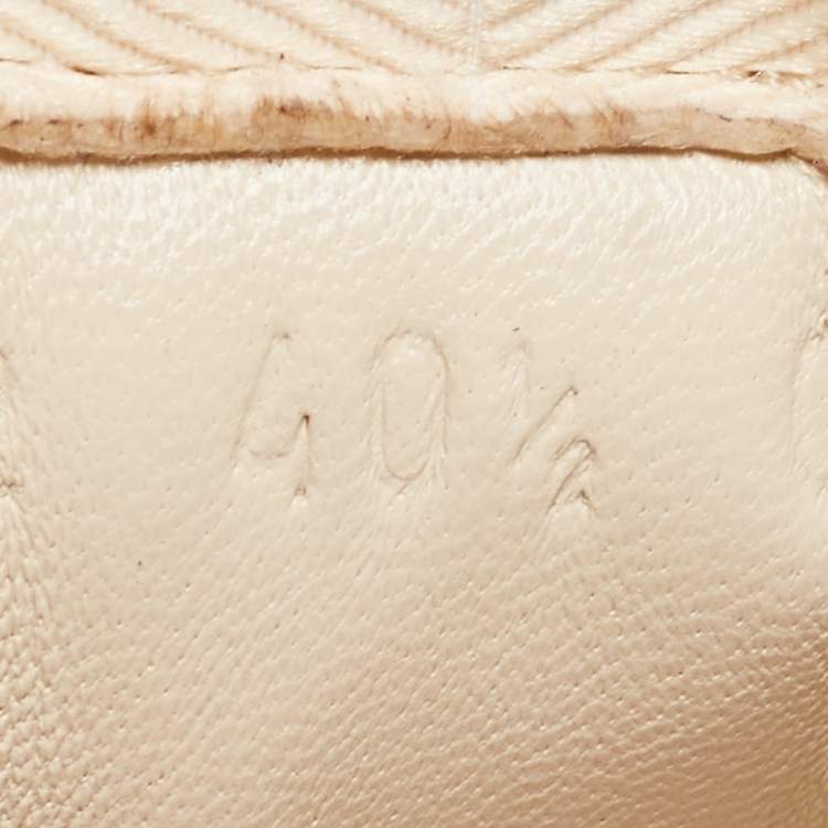 Pre Owned Gucci Cream Leather Vintage Logo Rhyton Sneakers Size 40.5