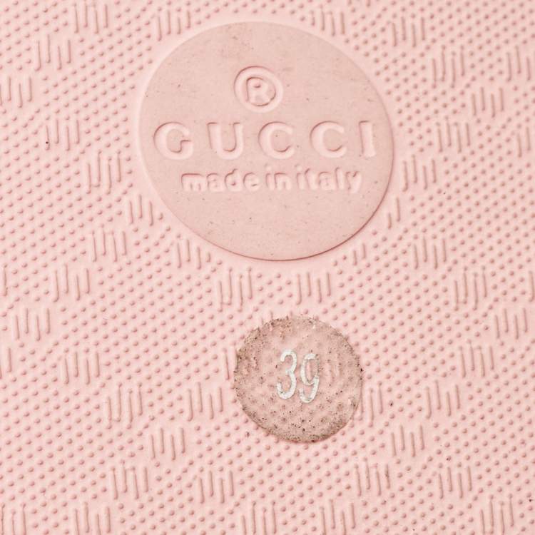 Pre Owned Gucci Pink GG Supreme Canvas Pool Slides Size 39