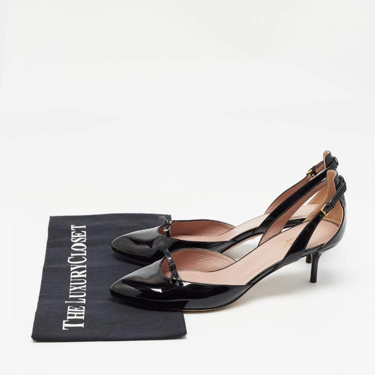 Pre Owned Gucci Black Patent Leather D'orsay Pumps Size 39