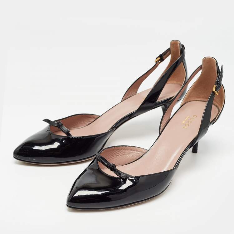 Pre Owned Gucci Black Patent Leather D'orsay Pumps Size 39