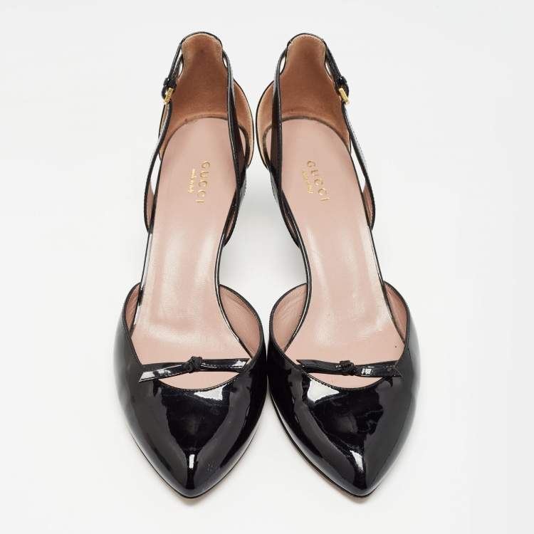 Pre Owned Gucci Black Patent Leather D'orsay Pumps Size 39