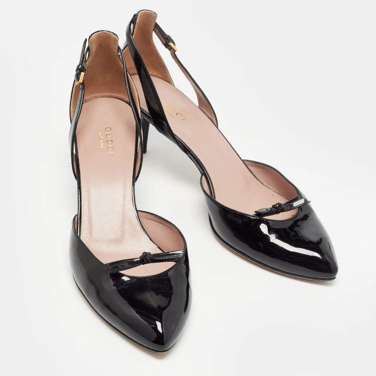 Pre Owned Gucci Black Patent Leather D'orsay Pumps Size 39