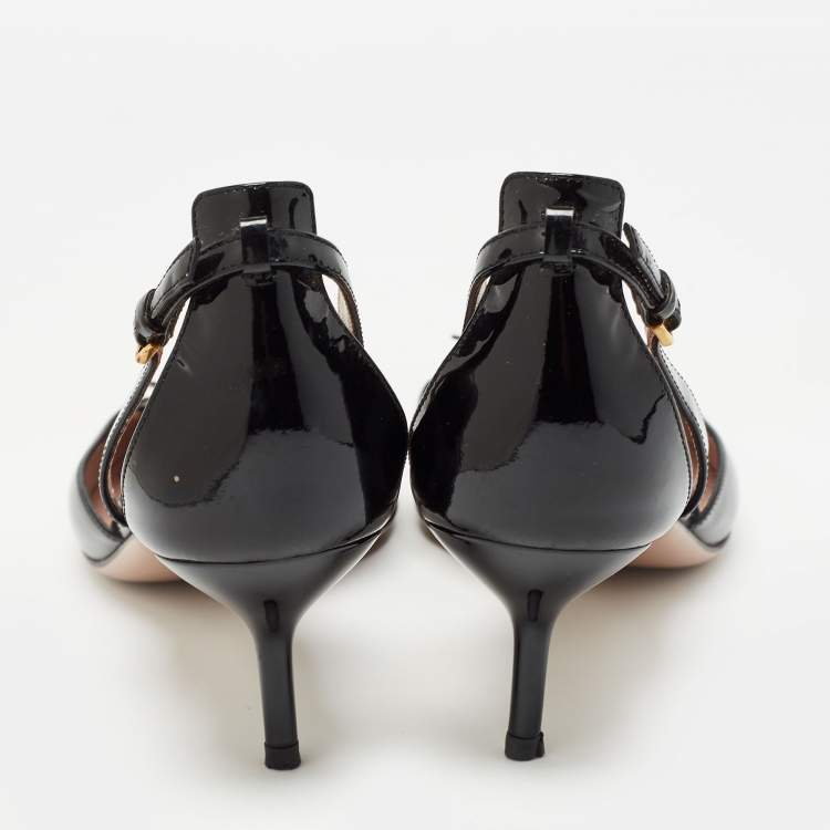 Pre Owned Gucci Black Patent Leather D'orsay Pumps Size 39