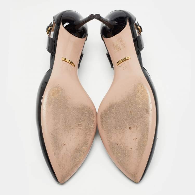 Pre Owned Gucci Black Patent Leather D'orsay Pumps Size 39