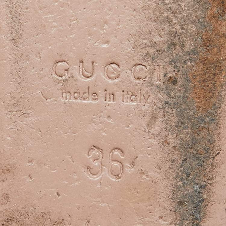 Pre Owned Gucci Blue Suede Interlocking G Crystals Ballet Flats Size 36