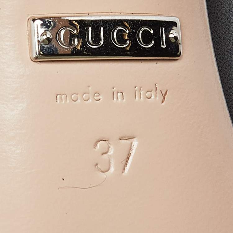 Pre Owned Gucci Black Leather Dionysus Pumps Size 37
