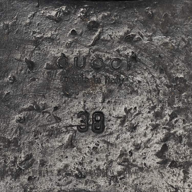 Pre Owned Gucci Tricolor Leather and Canvas Web Interlocking G Thong Flats Size 38