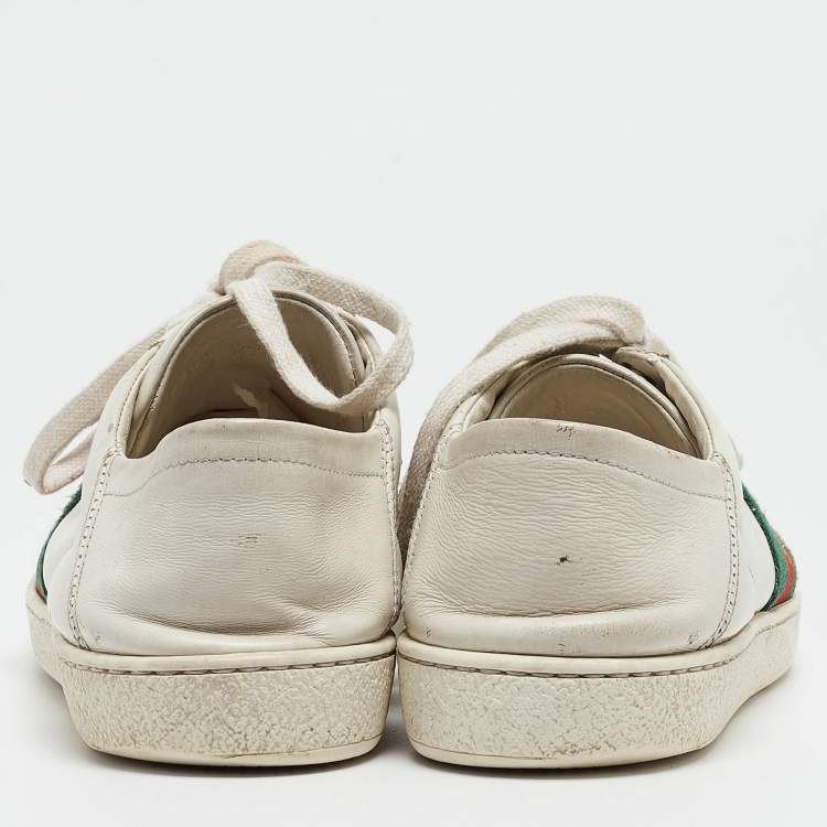 Pre Owned Gucci White Leather Ace Low Top Sneakers Size 37
