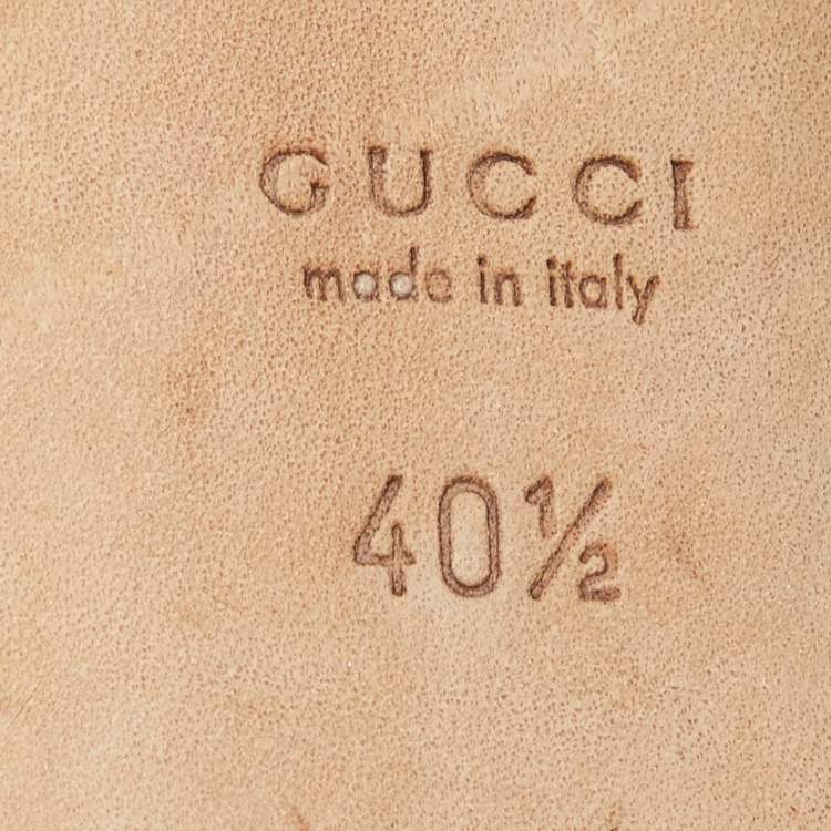 Pre Owned Gucci Olive Green Leather Peep Toe Platform Pumps Size 40.5