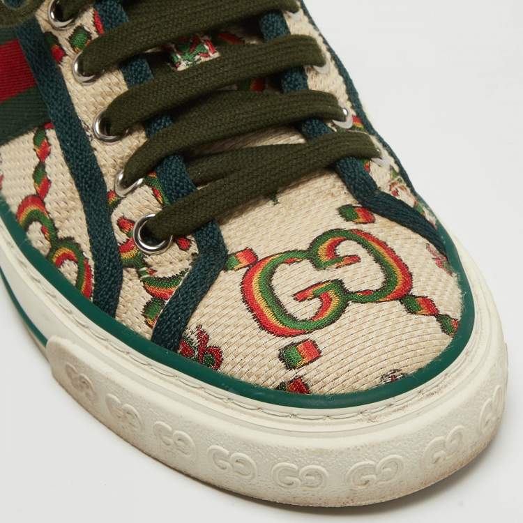 Pre Owned Gucci Multicolor GG Canvas Tennis 1977 Low Top Sneakers Size 35.5