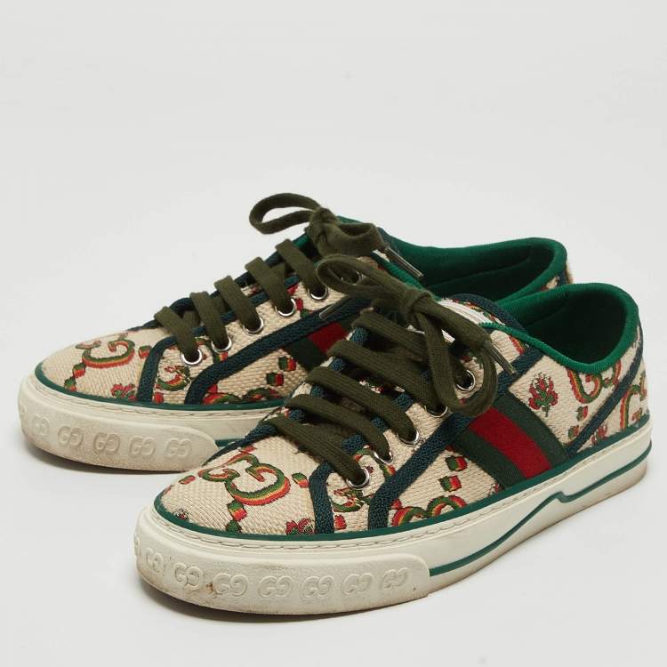 Pre Owned Gucci Multicolor GG Canvas Tennis 1977 Low Top Sneakers Size 35.5