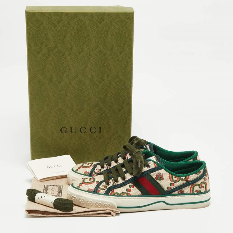 Pre Owned Gucci Multicolor GG Canvas Tennis 1977 Low Top Sneakers Size 35.5
