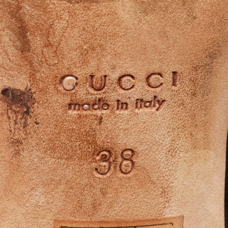 Pre Owned Gucci Black Leather Sukey Knee Length Boots Size 38