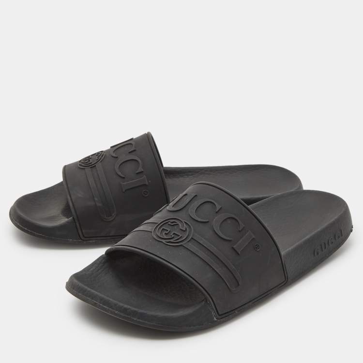 Black gucci slides womens online