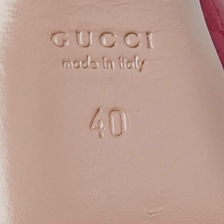 Pre Owned Gucci Pink Patent Leather Buckle Strappy Peep Toe Platform Pumps Size 40