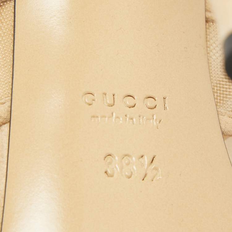مملوكة مسبقًا Gucci Cream Suede and Mesh Ankle Strap Sandals Size 38.5