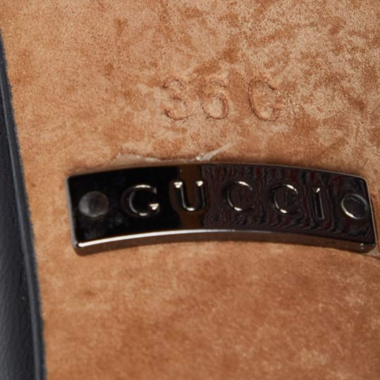 Gucci Black Monogram Canvas Bow Slide Sandals Size 36