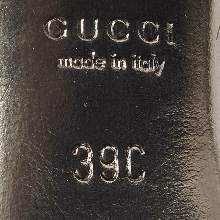 Pre Owned Gucci Metallic Leather Ankle Strap Platform Sandals Size 39