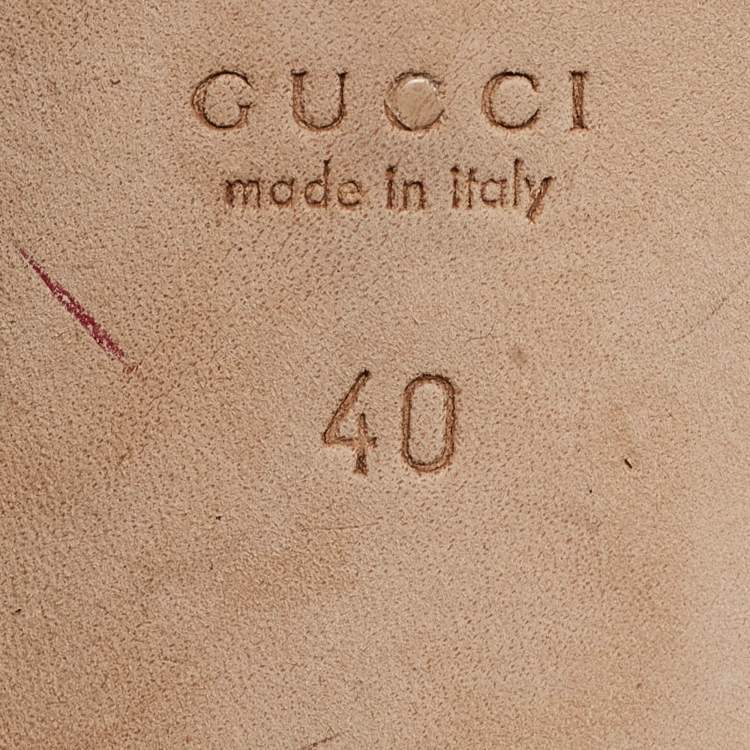 Pre Owned Gucci Black Suede Interlocking G Ankle Strap Sandals Size 40