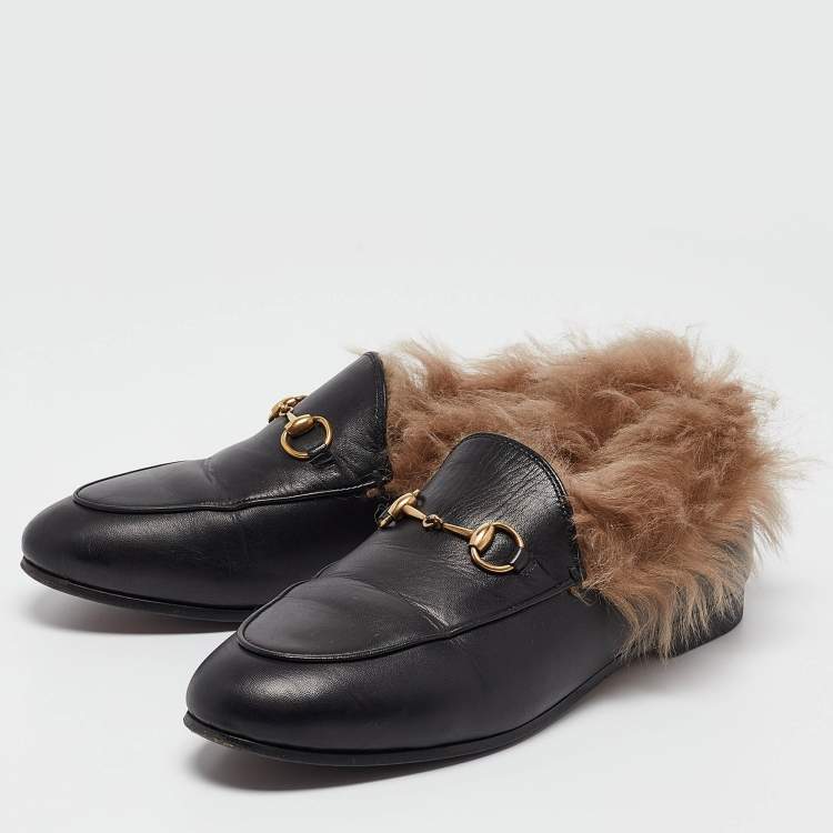 Gucci fur lined orders loafers