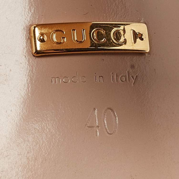 Pre Owned Gucci Cream Leather Horsebit Platform Block Heel Ankle Strap Sandals Size 40