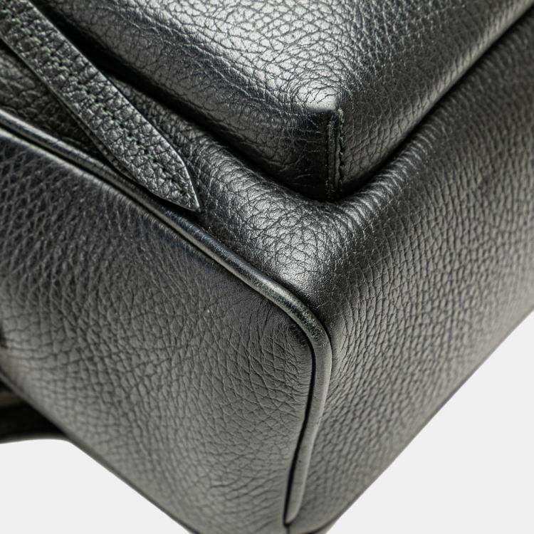 Pre Owned Gucci Black Soho Leather Chain Backpack