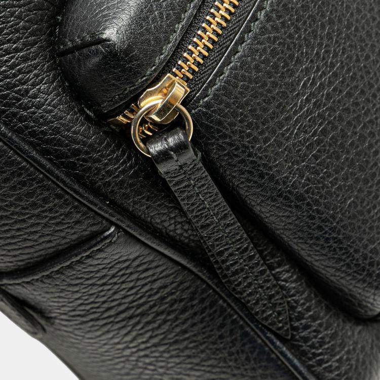 Pre Owned Gucci Black Soho Leather Chain Backpack