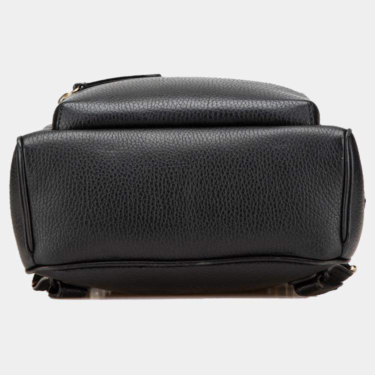 Pre Owned Gucci Black Soho Leather Chain Backpack