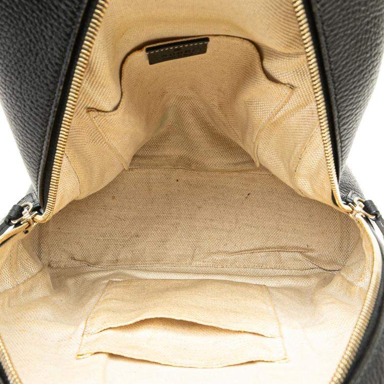 Pre Owned Gucci Black Soho Leather Chain Backpack