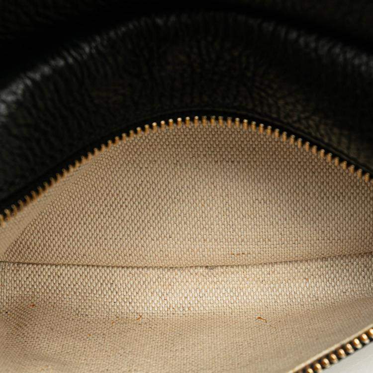 Pre Owned Gucci Black Soho Leather Chain Backpack