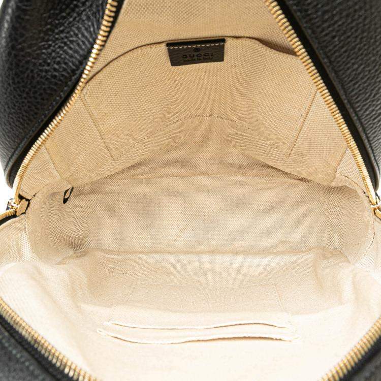 Pre Owned Gucci Black Soho Leather Chain Backpack