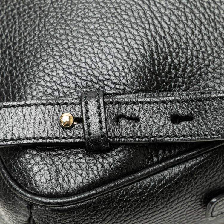 Pre Owned Gucci Black Soho Leather Chain Backpack