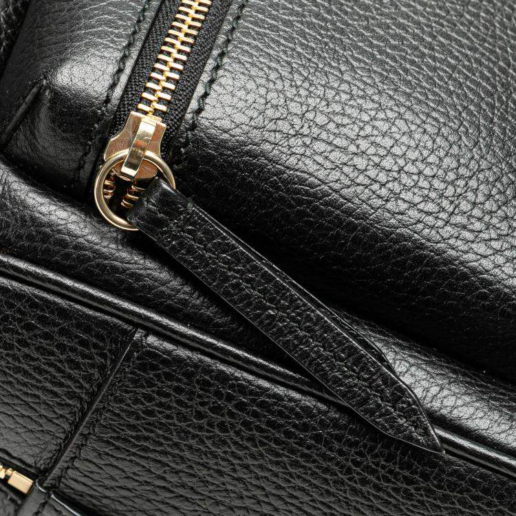 Pre Owned Gucci Black Soho Leather Chain Backpack
