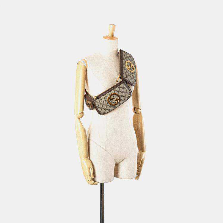 Pre Owned Gucci Beige/Brown GG Supreme Mini Blondie Belt Bag